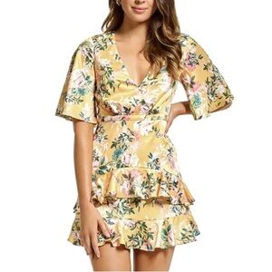 Stylestalker mini dress, bold and bright floral design, size small